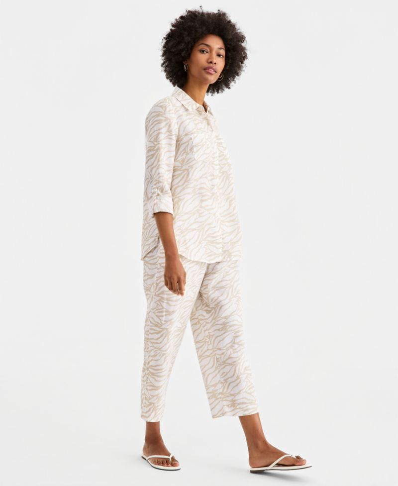 Women's 100% Linen Drawstring Pants