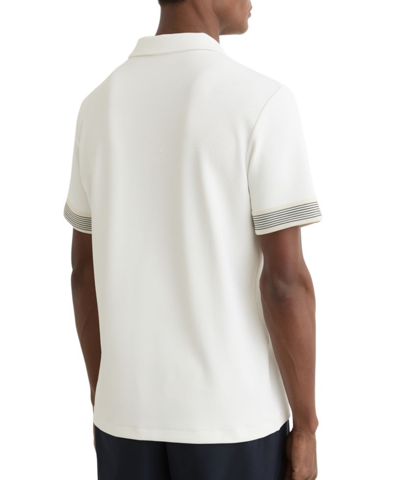 Men's Bruno Sleeve-Trim Half-Zip Polo Shirt