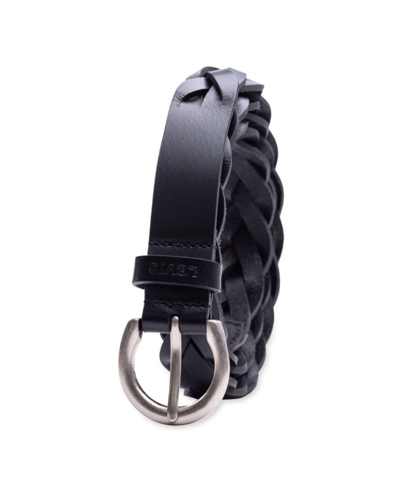 Women's Braided Leather Skinny Belt