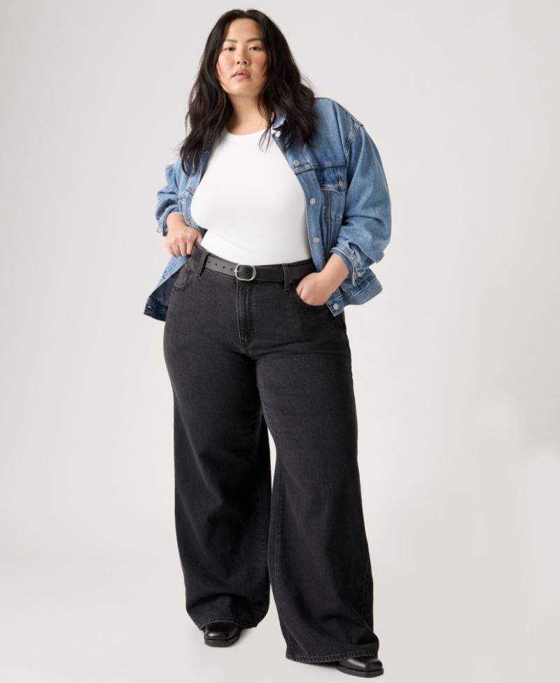 Women's Cinch-Waist Lightweight Baggy Jeans