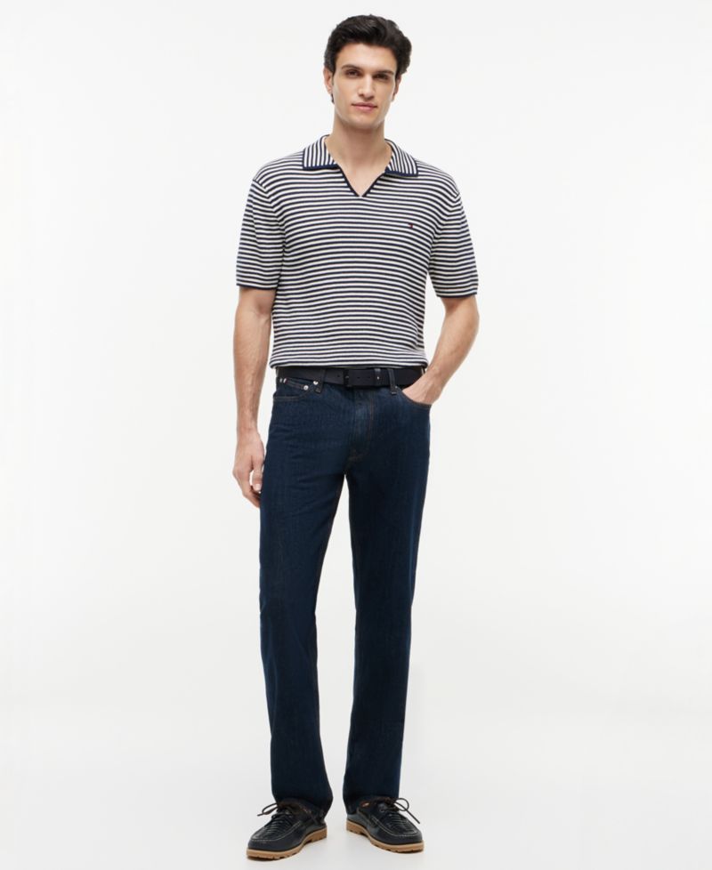 Men's Structure Short-Sleeve Johnny Collar Polo Sweater
