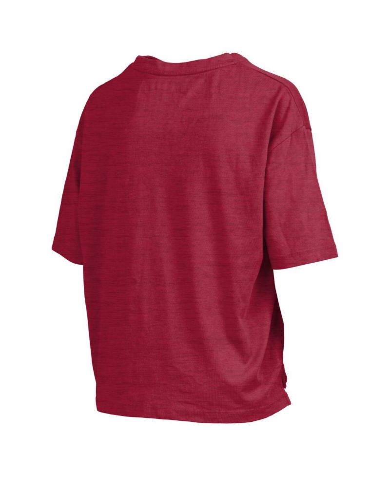 Women's Cardinal Arkansas Razorbacks Nelson Arch Over Logo Waist Length Oversized Slub T-Shirt