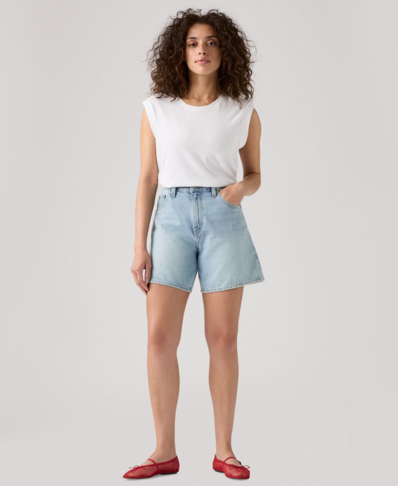 Premium Women's High-Rise Baggy Denim Shorts