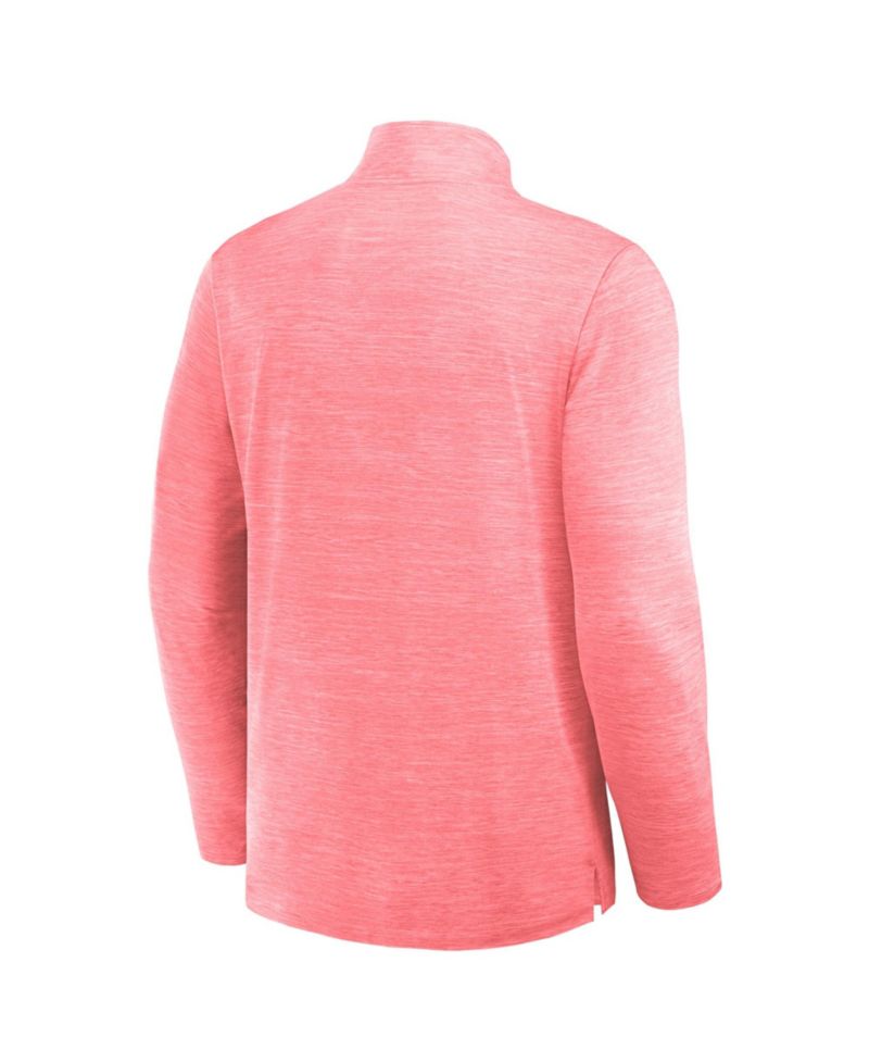 Men's Heather Red Chicago Blackhawks Clutch Boarding Poly Quarter-Zip Pullover Sweatshirt