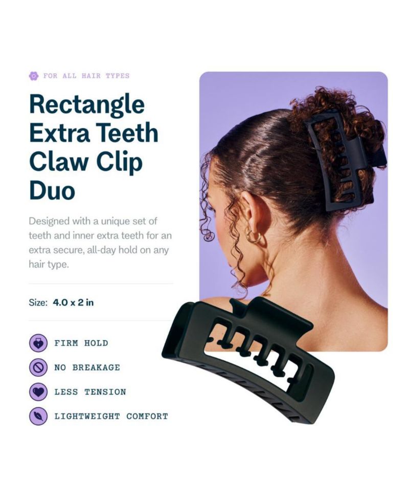 Double Claw Clip Duo - Creaseless Hair Clip Accessories for Thick, Thin and Curly Hair