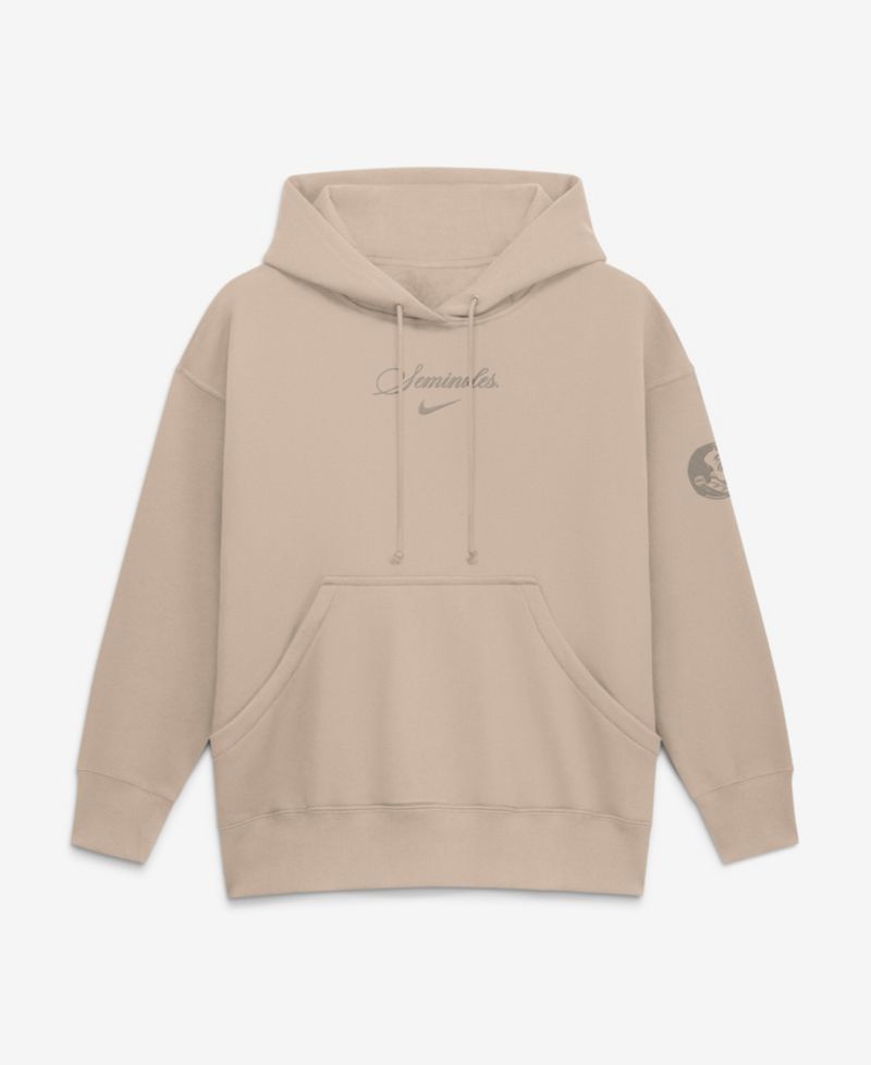Women's Tan Florida State Seminoles Neutral Stance Phoenix Fleece Oversized Hoodie