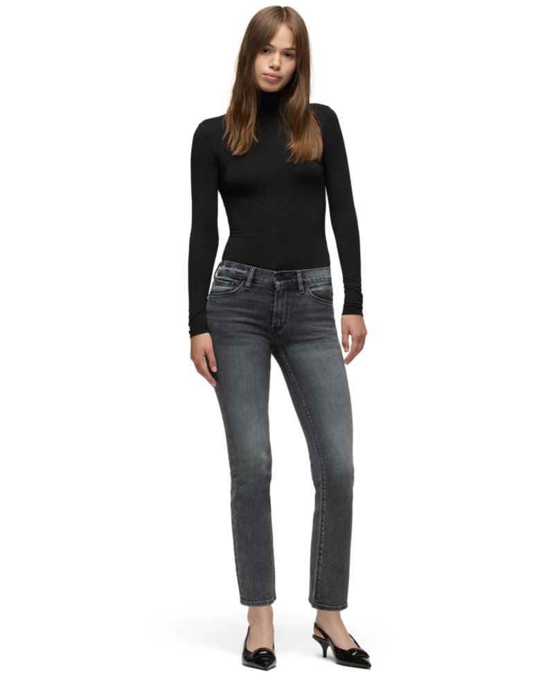 Women's Nico Mid-Rise Straight-Leg Cropped Denim Jeans
