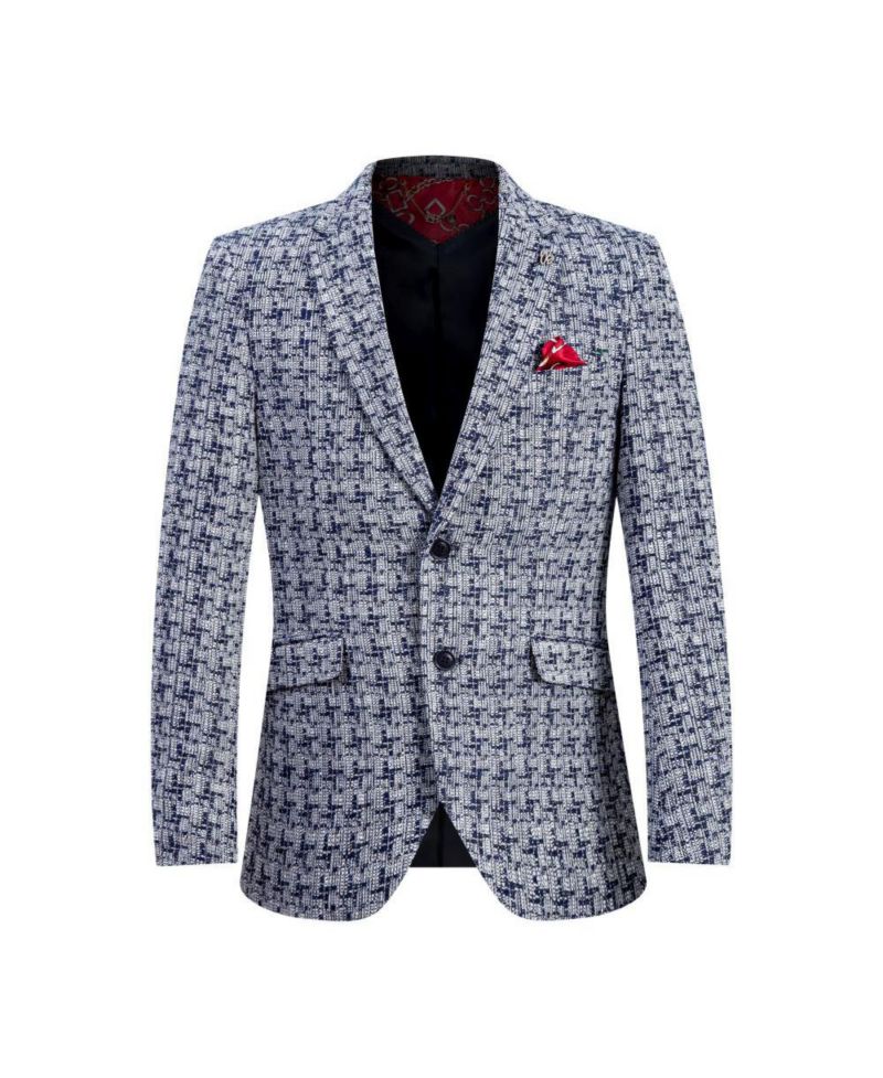 Men's Slim Fit Hound tooth Brocade Blazer