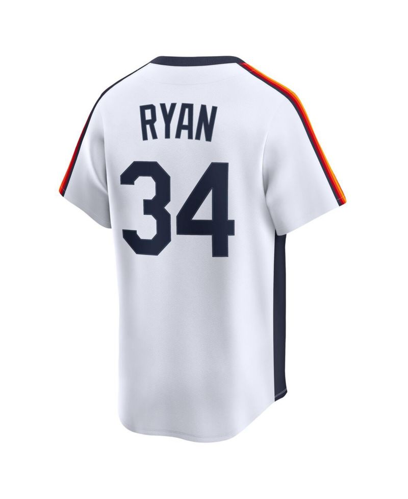 Men's Nolan Ryan White Houston Astros Throwback Cooperstown Collection Limited Jersey