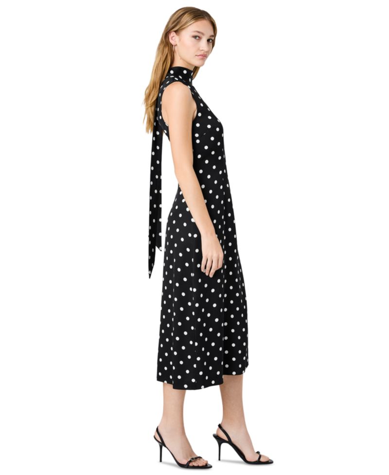 Women's Ennis Polka Dots Print Midi Dress