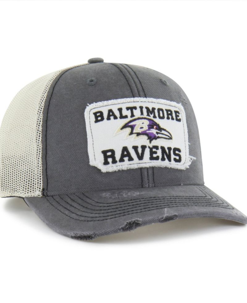 Men's Charcoal Baltimore Ravens Egremont Well-Worn Adjustable Trucker Hat