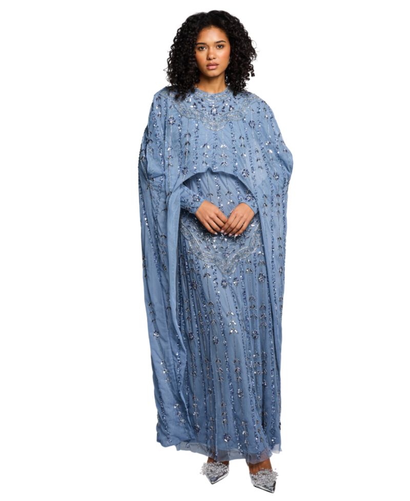Women's Modestcape Embellished Sequins Maxi Dress