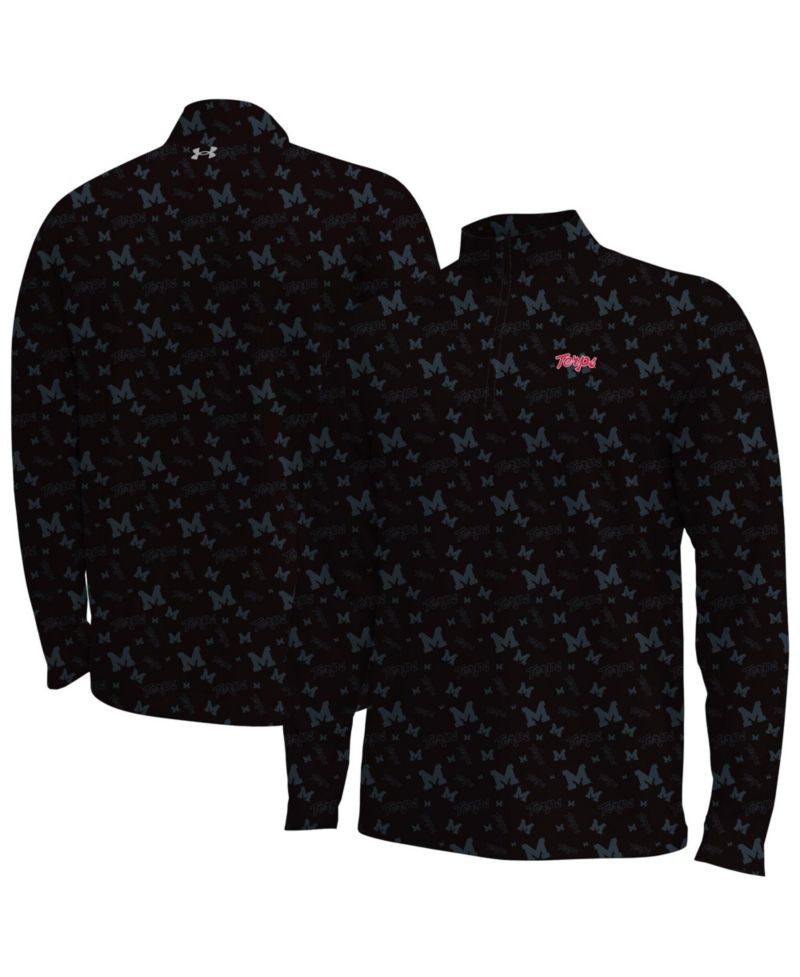Men's Black Maryland Terrapins Gameday Armourfuse Half-Zip Sweatshirt