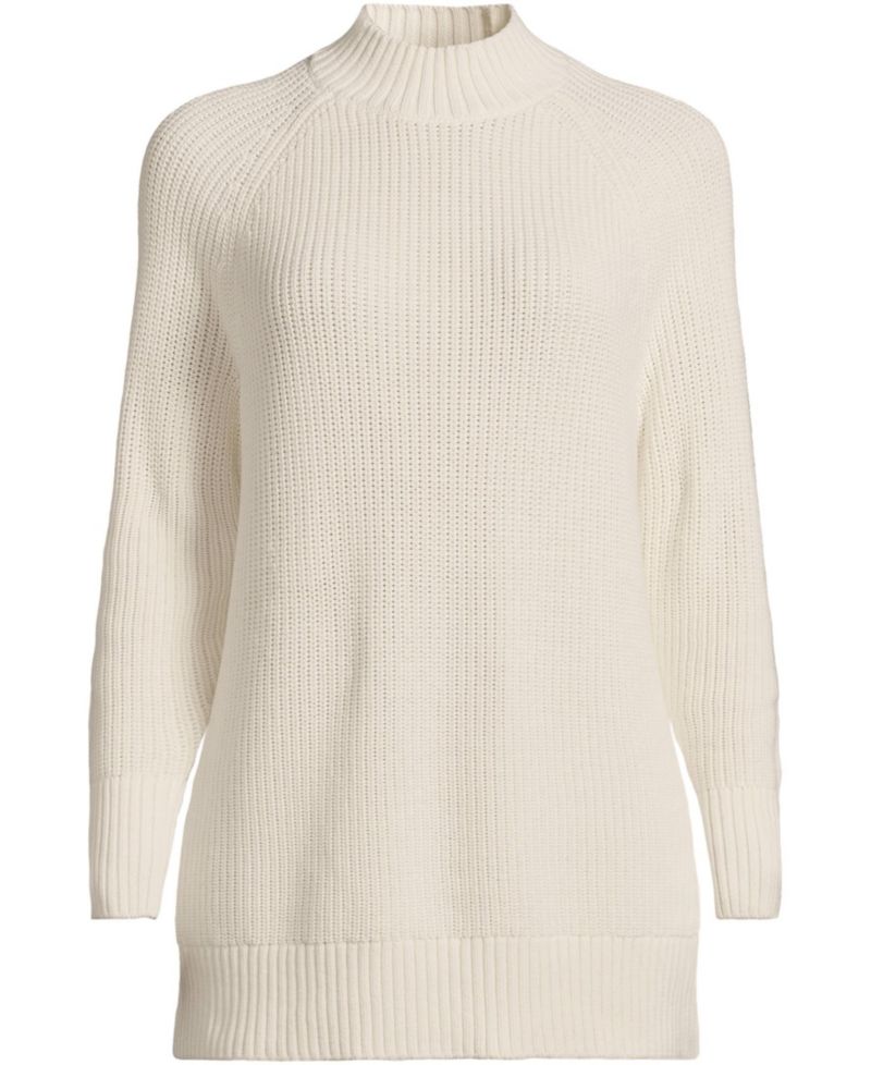 Plus Size Drifter Shaker Easy Fit Mock Neck Tunic Sweater