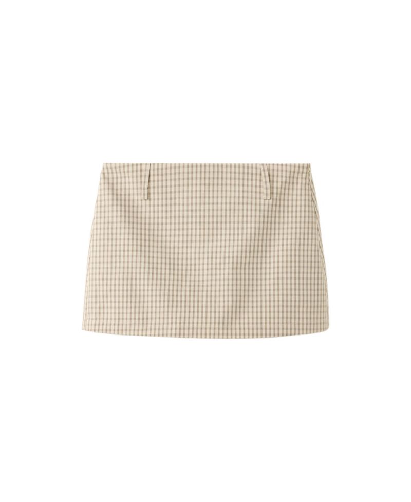 Women's Gingham Mini Cotton Skirt