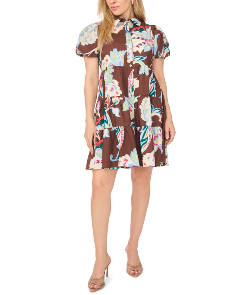 Petite Collared Short-Sleeve Dress