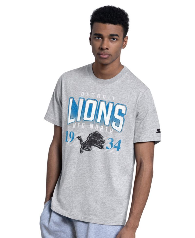 Men's 2-pack Black/Gray Detroit Lions Throwback Logo T-Shirt