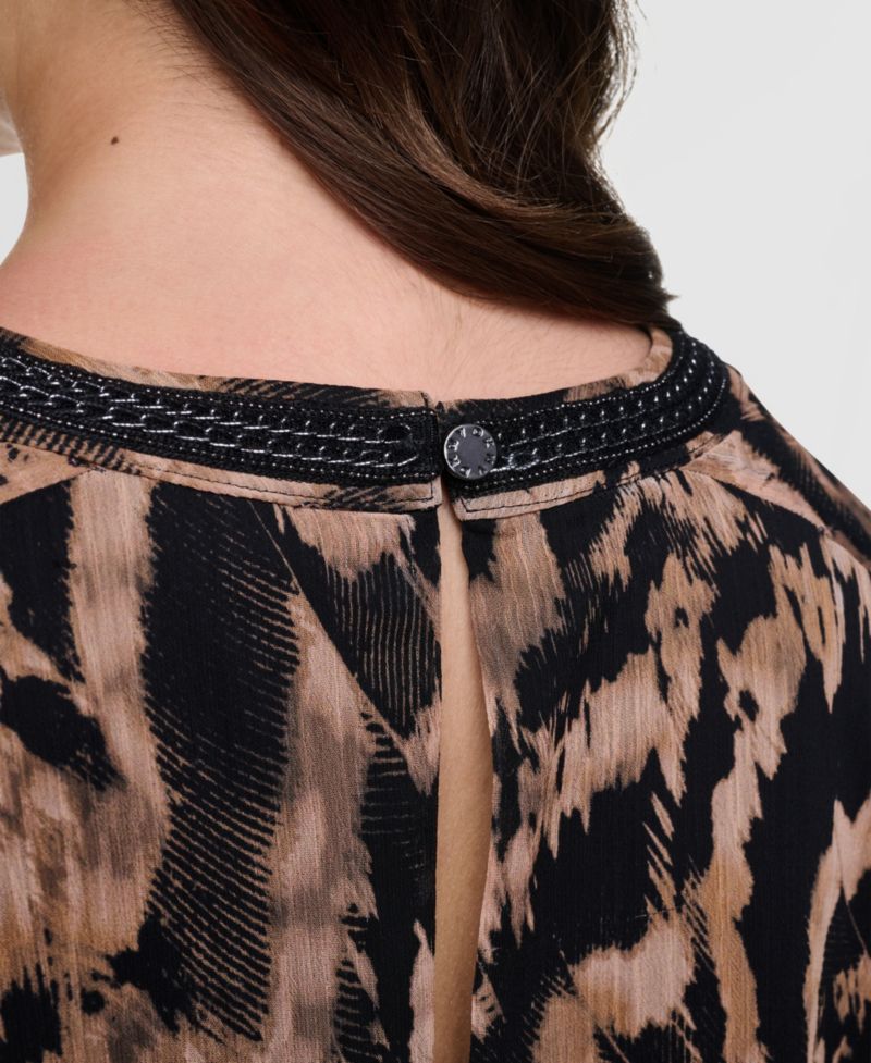 Women's Printed Crinkle Chiffon Sleeveless Top