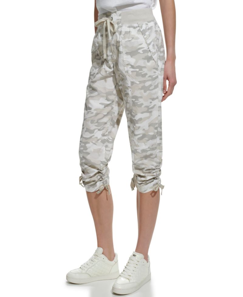 Women's Convertible Capri Cotton Poplin Cargo Pants