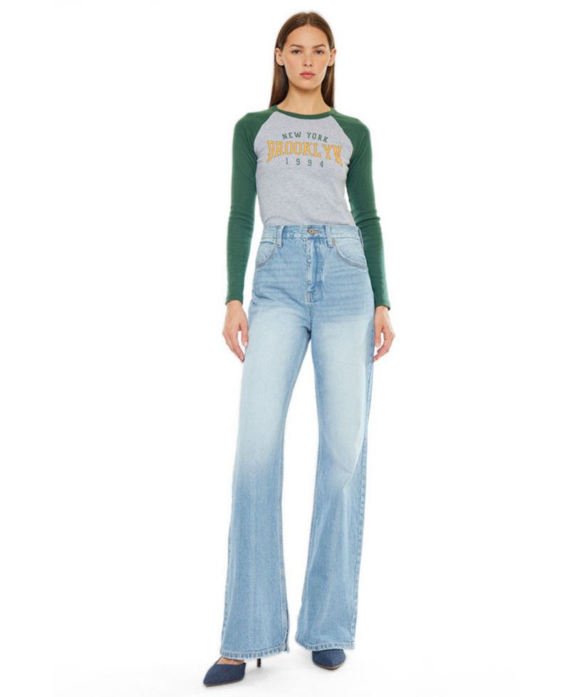 Women's Janna High-Rise Light-Wash Wide-Leg Jeans