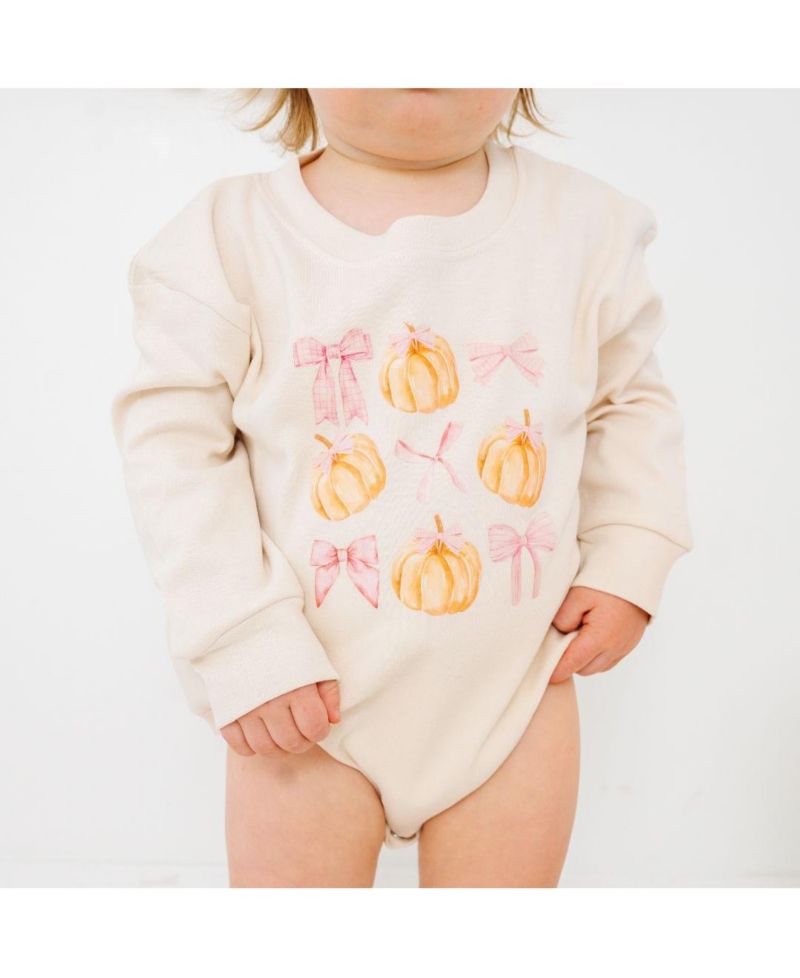 Baby Girls Coquette Pumpkin Long Sleeve Romper