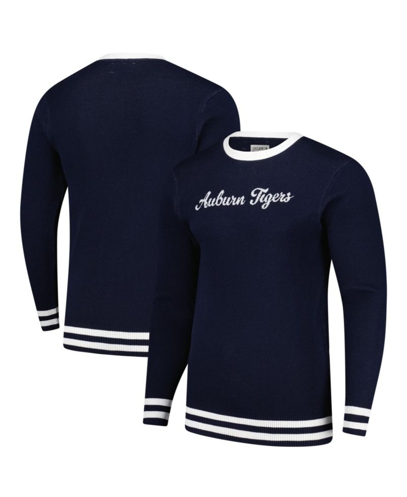Men's and Women's Navy Auburn Tigers Renew Knit Vintage Pullover Sweater