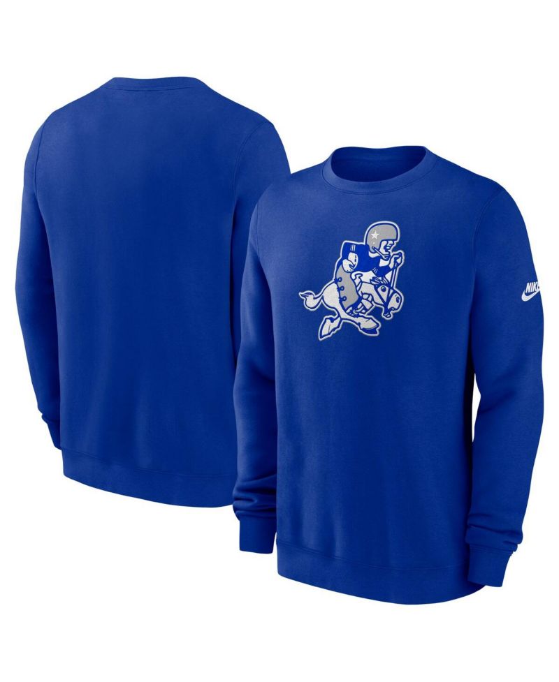 Men's Royal Dallas Cowboys Swing Pass Rewind Club Pullover Sweatshirt