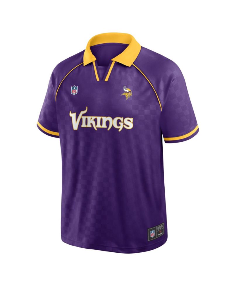 Men's Purple/Gold Minnesota Vikings Homerun Raglan V-Neck Polo Shirt