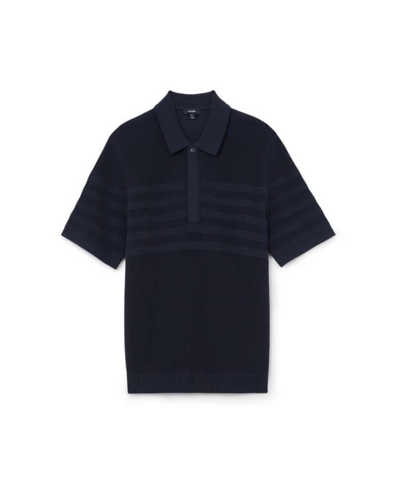 Men's Falklands Cotton-Blend Textured-Knit Half-Zip Polo Shirt
