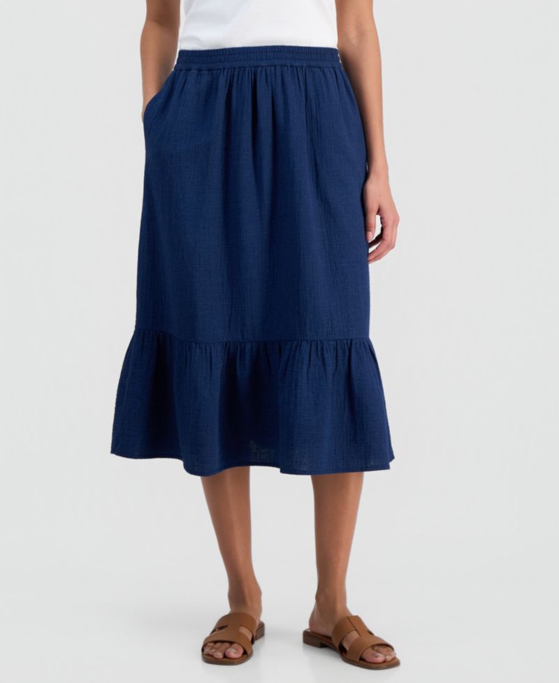 Petite Pull-On Midi Skirt