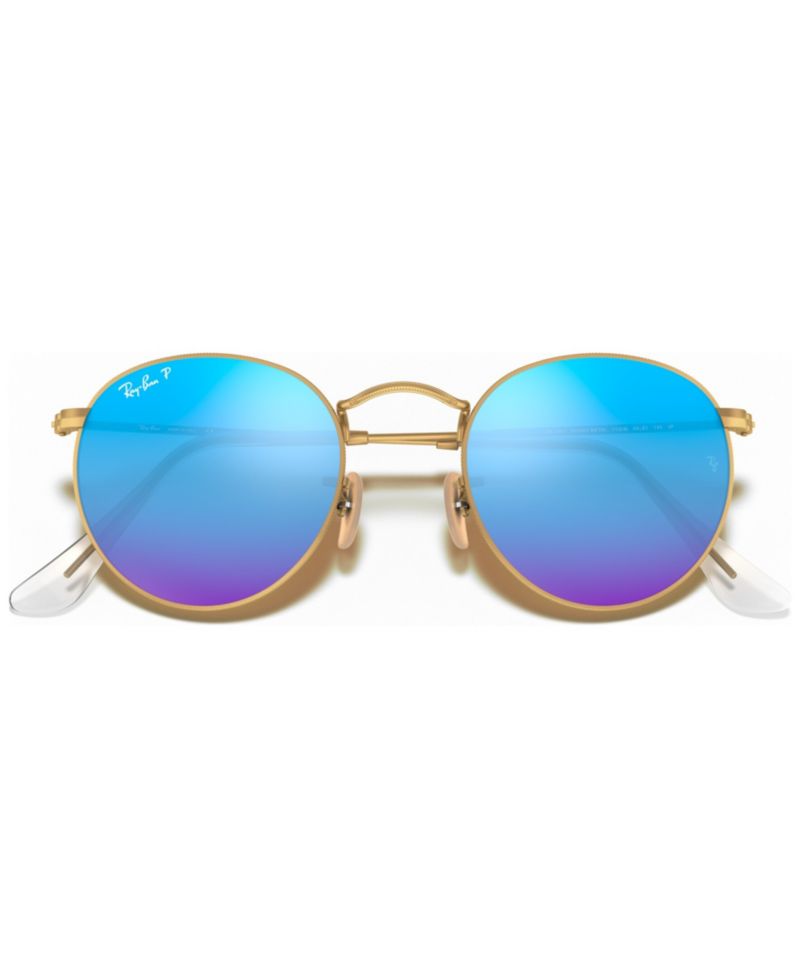 Polarized Sunglasses, RB3447 ROUND FLASH LENSES