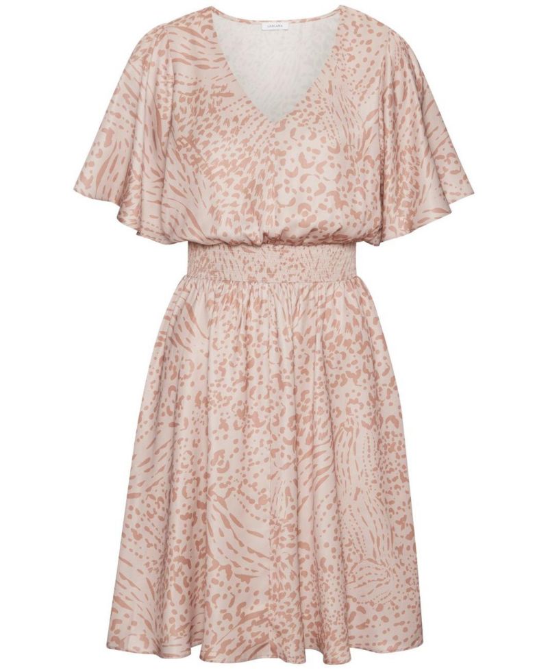 Women's Animal-Print V-Neck Fit-and-Flare Dress