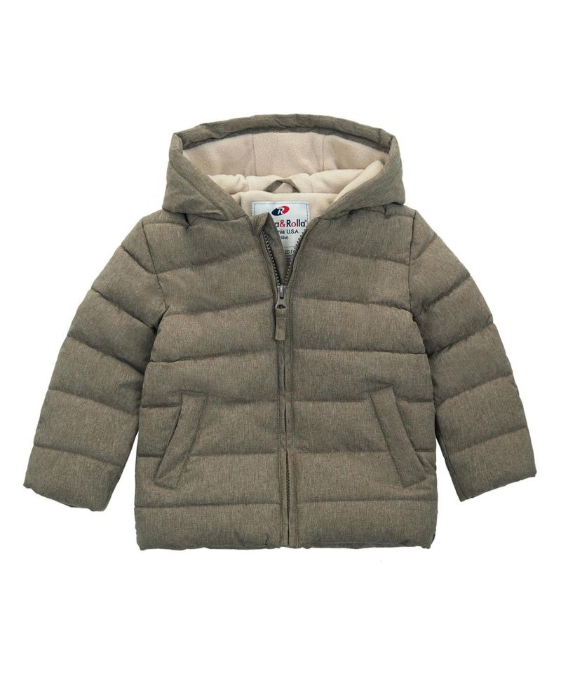 Baby Boys Fleece Hooded Puffer Jacket