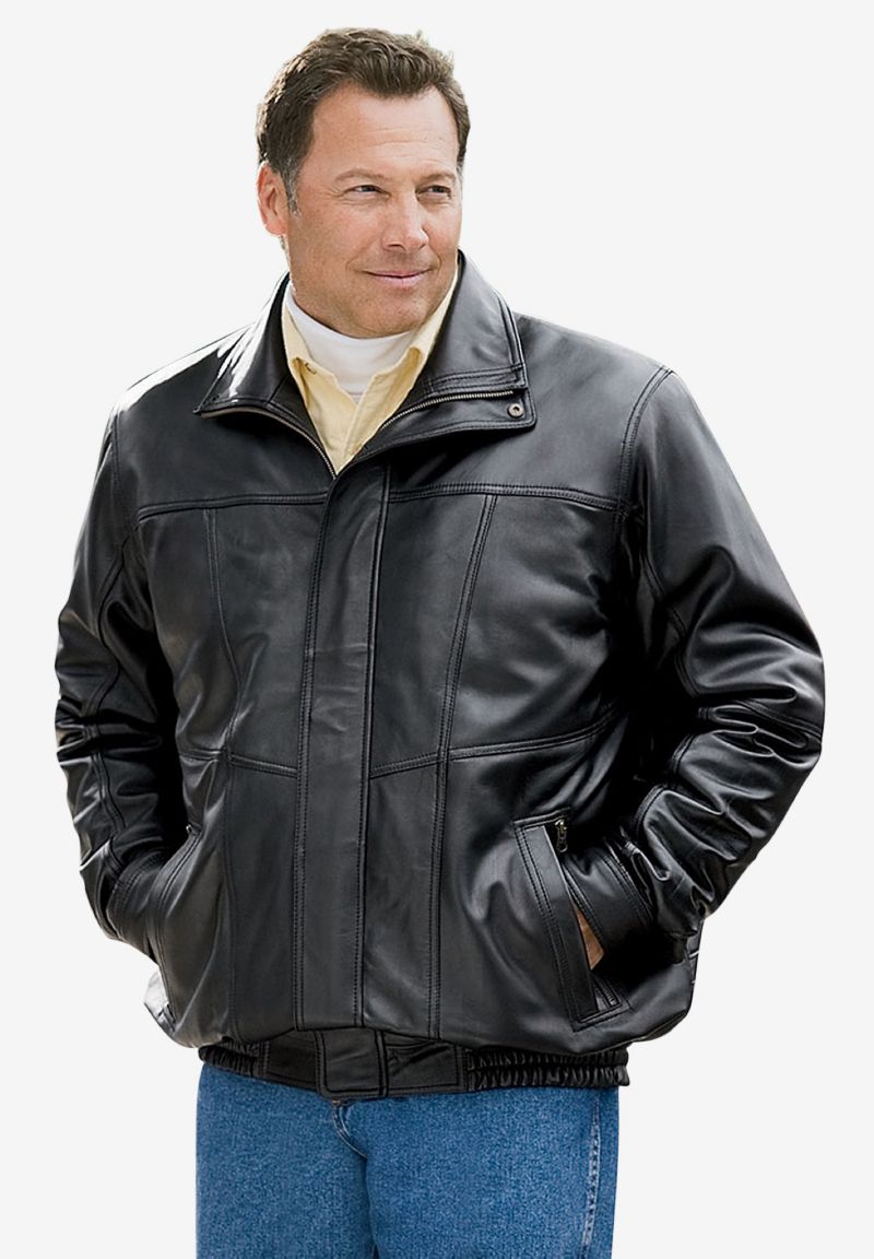 Men's Leather Bomber Jacket