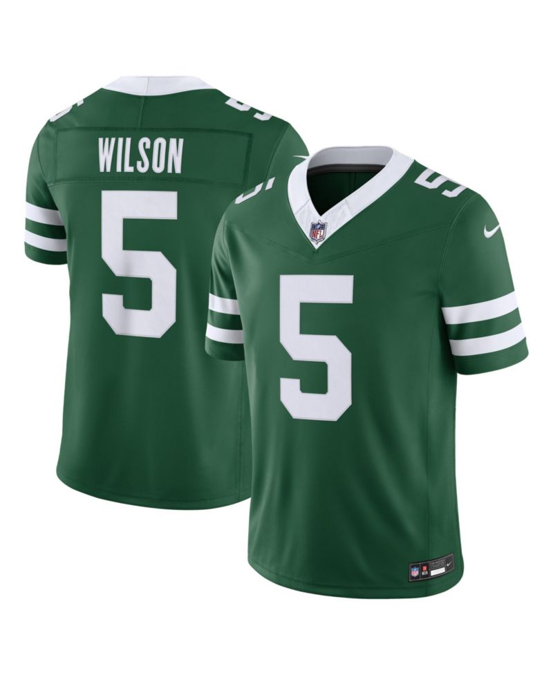 Men's Garrett Wilson Green New York Jets Vapor F.U.S.E. Stitched Limited Jersey