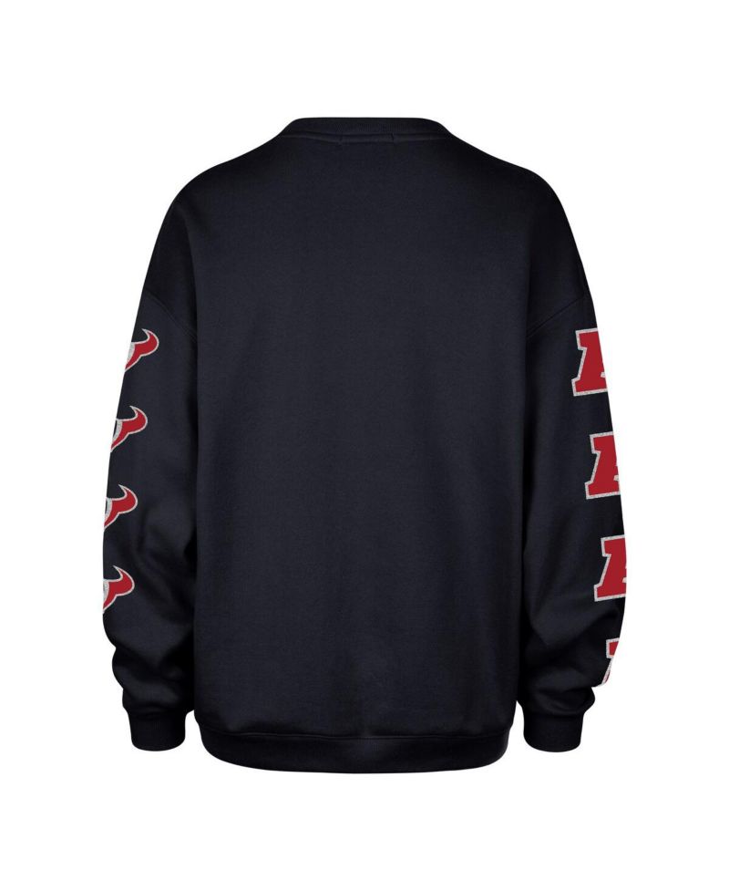 Women's Navy Houston Texans Go Big Oversized Pullover Sweatshirt