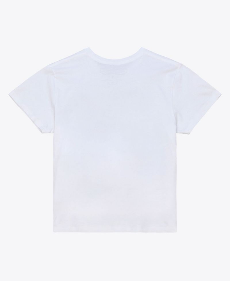 Women's White New York Knicks Striped Logo Boxy T-Shirt
