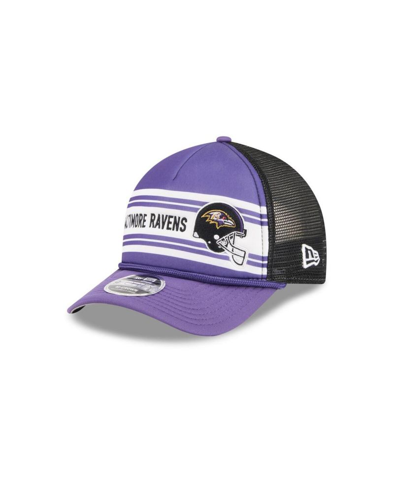 Men's Purple Baltimore Ravens Linear A-Frame 9FORTY Adjustable Hat
