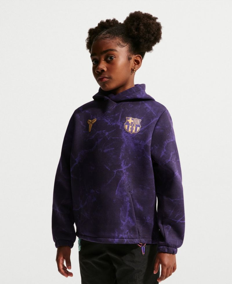 Big Boys and Girls Purple Barcelona 2026/27 Away Club Tri-Blend Hoodie