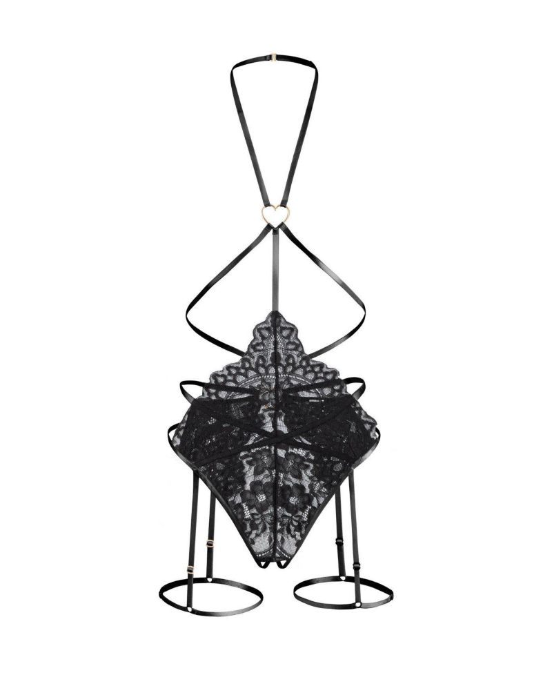 Women's Tiah Lace Crotchless Playsuit Lingerie
