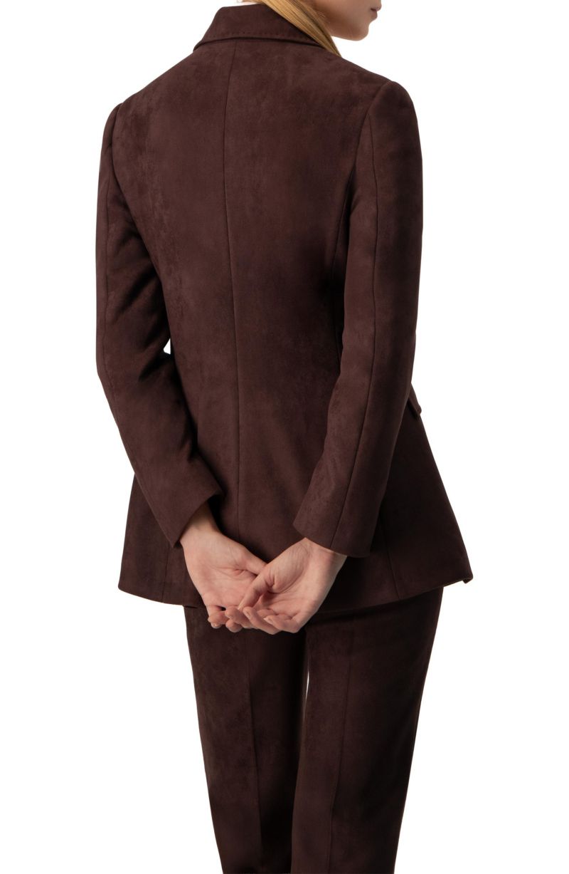 Women's Single-Breasted Faux-Suede Blazer
