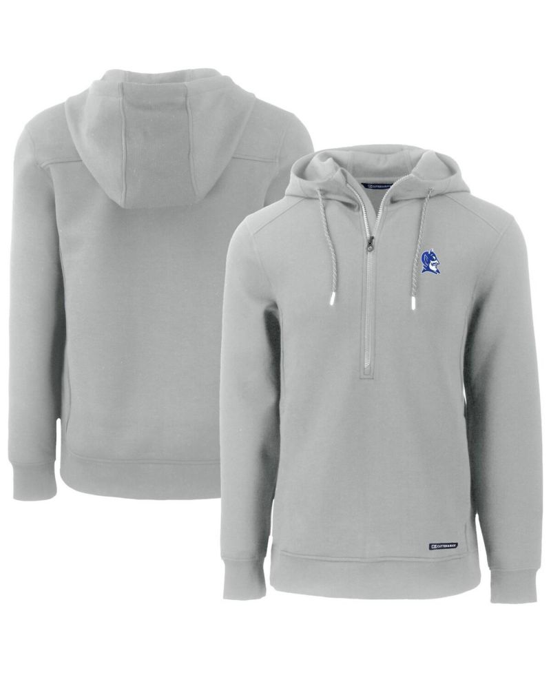 Men's Gray Duke Blue Devils Roam Eco Half-Zip Hoodie