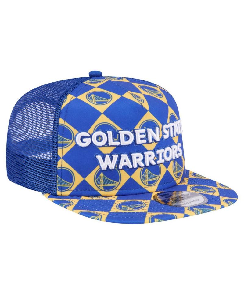 Men's Royal Golden State Warriors Seeing Diamonds A-Frame Trucker 9FIFTY Snapback Hat