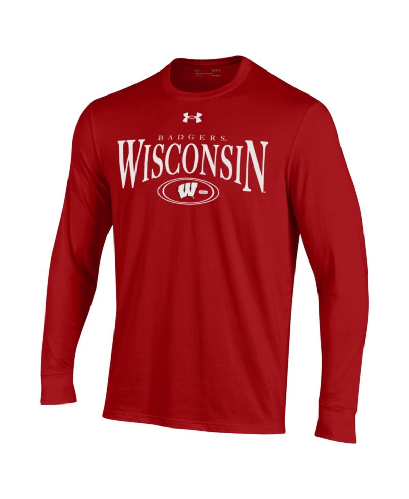 Men's Red Wisconsin Badgers 2026 Sideline Performance Cotton Long Sleeve T-Shirt