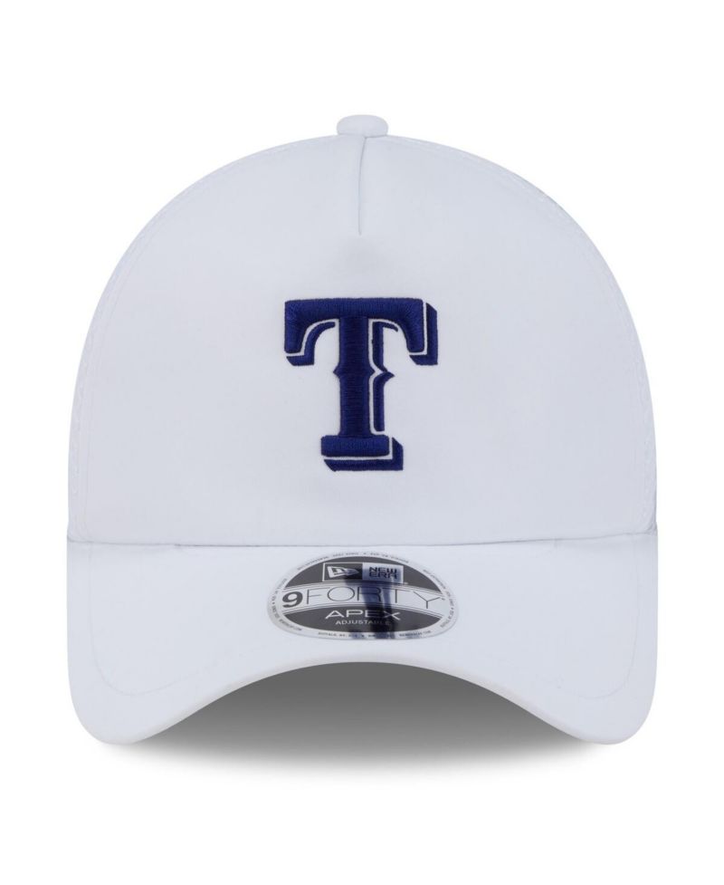 Men's White Texas Rangers 2026 Batting Practice Apex 9FORTY Adjustable Trucker Hat