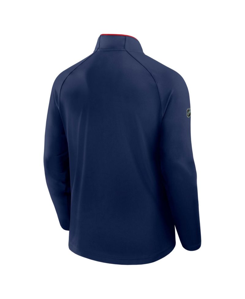 Men's Navy New York Rangers Authentic Pro Rink Training Quarter-Zip Pullover Sweatshirt