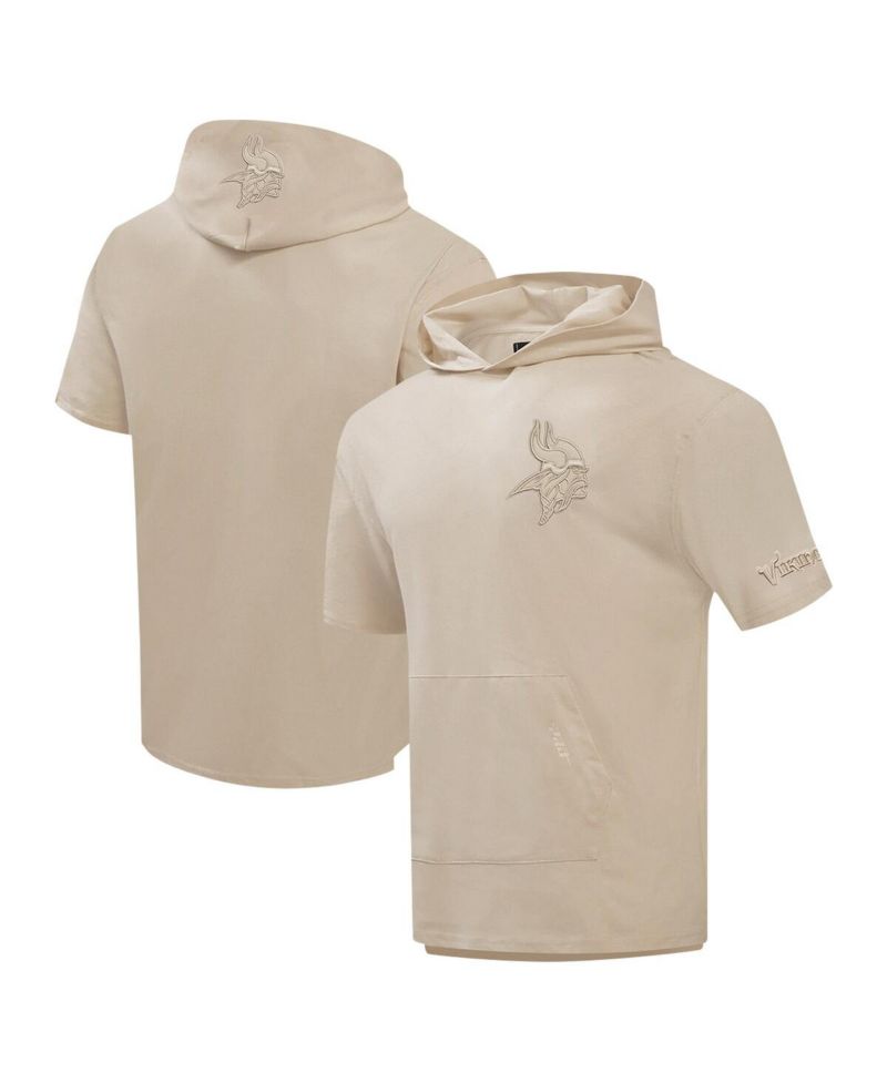 Men's Tan Minnesota Vikings Neutrals Capsule Short Sleeve Pullover Hoodie