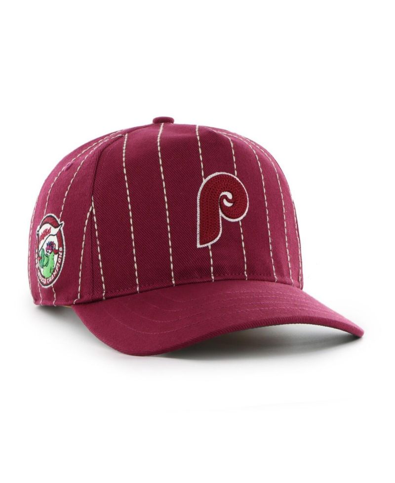 x Rawlings Men's Burgundy Philadelphia Phillies Pinstripe Hitch Adjustable Hat
