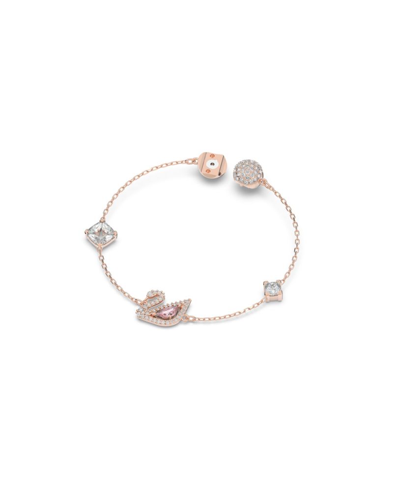 Dazzling Swan Magnetic Rose Gold Tone Plated Bracelet