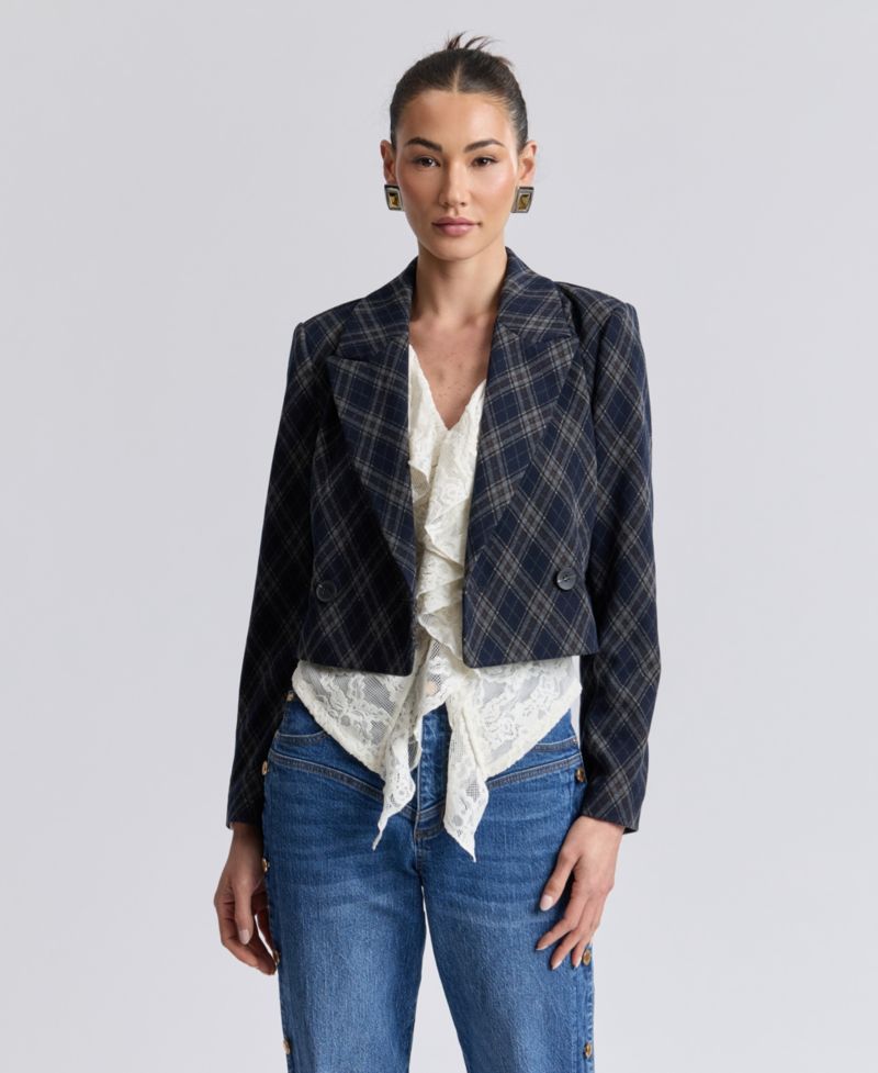 Women's Cropped Double-Breasted Blazer